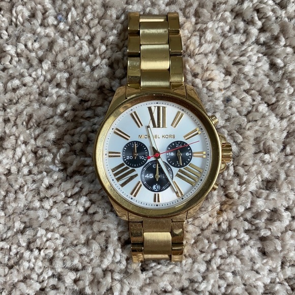 Women’s Michael Kors Oversized Gold Watch main image 4